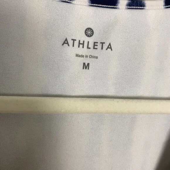 Athleta Wave Break One Piece Swimsuit Tie Dye Womens Medium Blue Cutout Knot - Picture 4 of 8